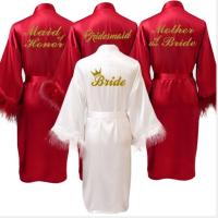 【HOT】✸♙ Burgundy robe bride kimono satin women Bathrobe wedding sister of the groom bridesmaid robes