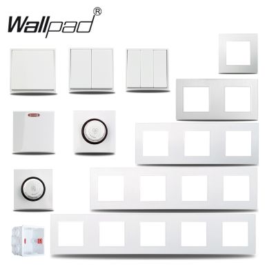 ✹ Wallpad S6 White Wall Light Switch LED Dimmer 1 2 3 Gang Intermediate Cooker AC 2P Switch Brushed Plastic DIY Free Combination