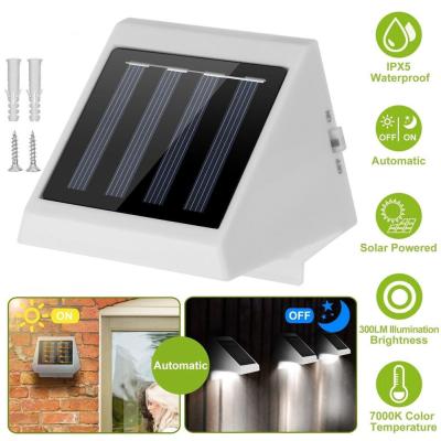 4leds Solar Wall Light Outdoor Waterproof High Brightness Security Lamp For Stair Fence Garden Patio