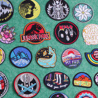 Jurassic Dinosaur Embroidered Patches for Clothing Thermoadhesive Patch Rock Music Band Stickers for Fabric Clothes Appliques Haberdashery