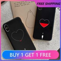 ❣ Charge Heart Phone Case For Iphone 6s 7 8 Plus SE 2020 X XS MAX XR 11 12 13 Pro Max Soft Silicone Couple Charging Love Cover