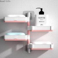 Puch Free Wall-Mounted Soap Dish Holder Multi Layers Bathroom Toiletries Shelf Toilet Drain Organizer Racks Bathroom Counter Storage