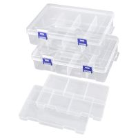 Tackle Box Fishing Tackle Box Storage Box 2 Pack Compartment Storage Box Transparent Storage Container with Dividers