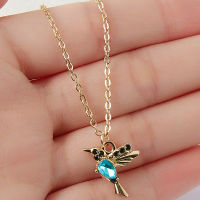 New Crystal Hummingbird Necklaces For Women Fashion Jewelry Gold Color Chain Birds Animal Pendant Choker Collares Jo. Mujeria