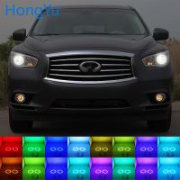 Rgb หลายสีไฟหน้า Led ดวงตานางฟ้าแหวนเฮโล Drl Rf รีโมทคอนโทรลสำหรับ Infiniti Jx35 2011 1012อุปกรณ์2013ล่าสุด