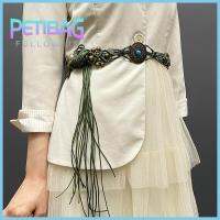 PETIBAG โบฮีเมียน เข็มขัดทออเนกประสงค์ ผ้าทอทอ อุปกรณ์เสริมเสริม ตกแต่งเอวโบฮีเมียน ของใหม่ เดรสลำลองเอวโซ่ กระโปรงสเกิร์ต