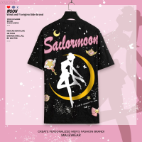 2023 NEW Sailor Moon Print Mens Water Ice Moon Short Sleeve T-shirt fashion