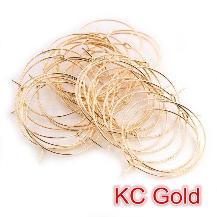 ltata-temperament-50ชิ้น-ล็อต20-25-30-35มม-kc-gold-silver-plated-hoops-ต่างหูวงกลมขนาดใหญ่หู-hoops-ต่างหูสายสำหรับเครื่องประดับ-diy-ทำอุปกรณ์