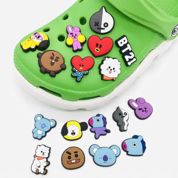 BTS Mascot Series Jibbitz Crocs รองเท้าดอกไม้ Charms BT21 Hole Buckle Lazada.co.th