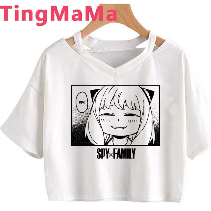 spy-x-family-เสื้อครอปท็อป-เสื้อยืดผู้หญิง-ulzzang-2022-grunge-เสื้อผ้าคู่รัก-สุนทรีย์-เสื้อยืดวินเทจ-ulzzang