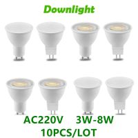 10PCS Spot Foco Gu10 GU5.3 Spotlight Warm White Daylight Cold White AC220V 3W-8W For Home Decoration Replace Halogen Lamp