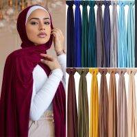 【YF】 Fashion Modal Cotton Jersey Hijab Scarf Long Muslim Shawl Plain Soft Turban Tie Head Wraps For Women Africa Headband 170x60cm