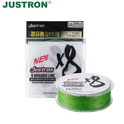 （A Decent035）Justron PE 8 Braided Fishing Line 100M 8Strands Goods Accessories Outdoor Camping Equipment