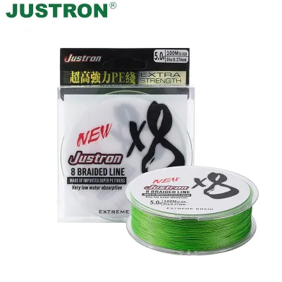 Justron PE 8 Braided Fishing Line 100M 8Strands Fishing Goods Fishing Accessories Outdoor Camping Equipment