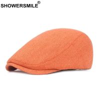 【Miki Xinyuan】หมวกแบน SHOWERSMILE สำหรับผู้ชายผ้าฝ้ายลินิน DuckbillCap หมวกคนขับรถแท็กซี่ Unisex