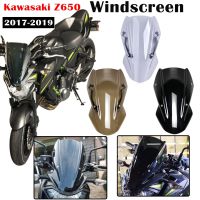 ที่บังแดดหน้ารถยนต์กระจกบังลมรถจักรยานยนต์สำหรับ Kawasaki Z650 Z 650 2017 2018 2019ที่ป้องกันกระจกหน้ารถอุปกรณ์เสริมตัวเบี่ยงเบนอากาศ