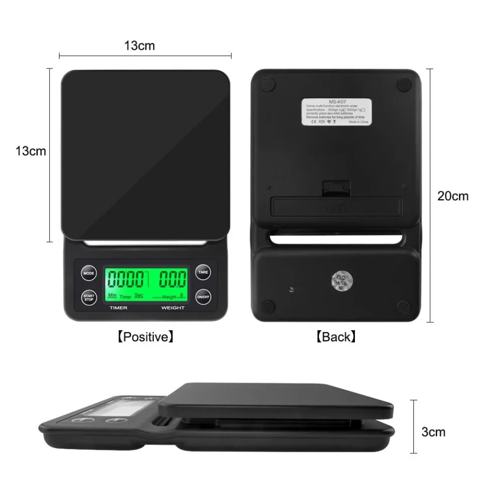 Timer Scale 3kg Timbangan Kopi Digital Timer Portable Coffee Scale