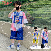 IP Boys suit Boys T-shirt shorts two-piece suit Children handsome loose suit wdc