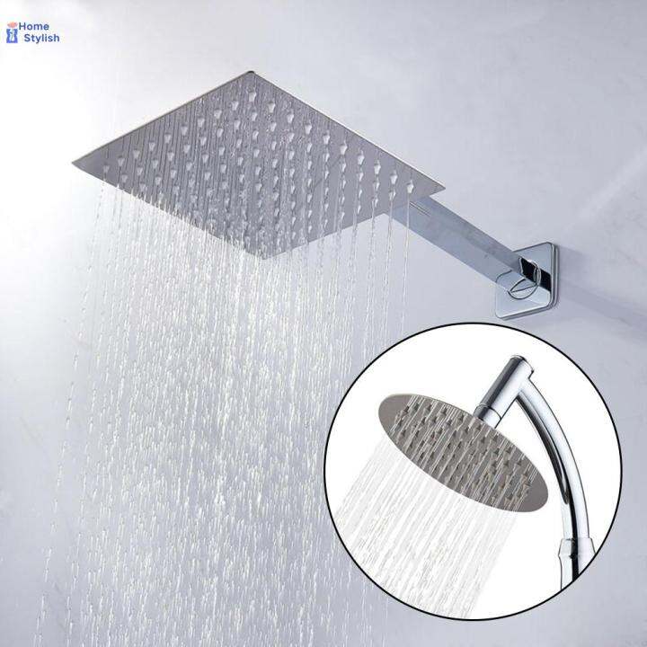 【HOMESTYLISH】 Overhead Shower Head Rainfall Stainless Steel 8