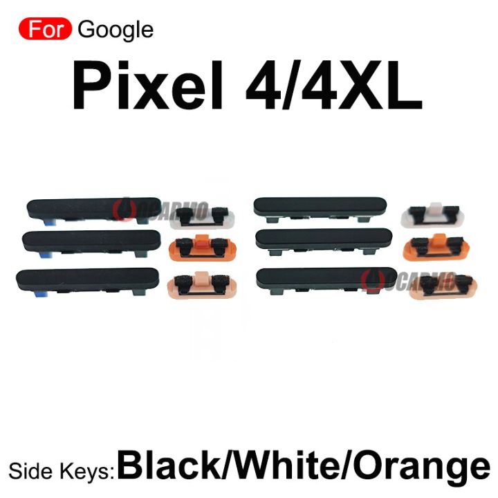 สำหรับ-google-pixel-4-xl-ปุ่มแป้นสัมผัส4xl-ข้างปริมาณปุ่มเปิดปิดส่วนเปลี่ยนปุ่มใช้สำหรับโทรศัพท์ขาวดำส้ม