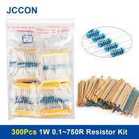 300Pcs 1W 0.1~750R Metal Film Resistor Assorted Kit 30Values x 10Pcs=300Pcs Sample Kit Color Ring Resistance 0.1R 1R 2R