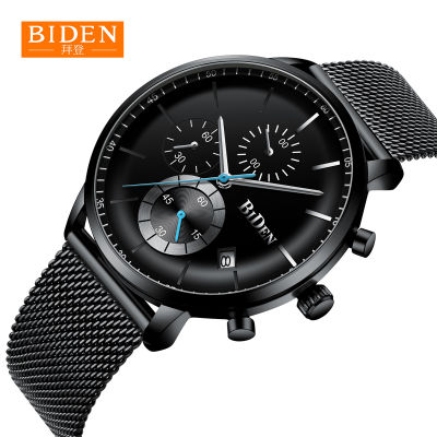 ✨HOT ITEM✨ Biden Biden Mens Multifunctional Watch Stainless Steel Strap Hot Waterproof Quartz Watch YY