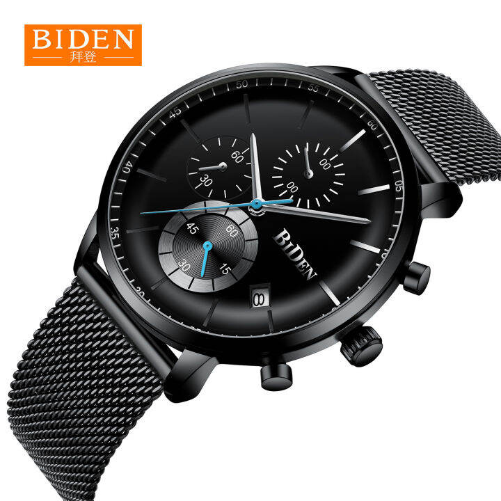 hot-item-biden-biden-mens-multifunctional-watch-stainless-steel-strap-hot-waterproof-quartz-watch-yy