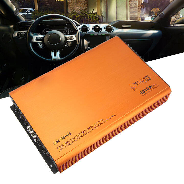 Car Audio Amplifier, Car DSP Amplifier Bridgeable 6800W for Vehicles