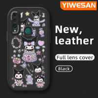 YIWESAN เคสสำหรับ Huawei Y9 Prime 2019 P Smart Z Honor 9X ลายการ์ตูนน่ารักสีม่วงลายเค้กเคสโทรศัพท์หนังนิ่มป้องกันกล้องกันกระแทกมีสีกันลื่น