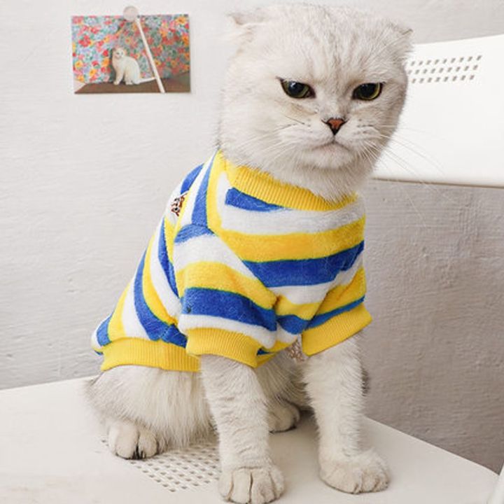 เสื้อสัตว์เลี้ยง-เสื้อหมา-เสื้อแมว-เสื้อสุนัข-เสื้อผ้าขน-striped-pet-shirt-เสื้อผ้าแมวราคาถูก