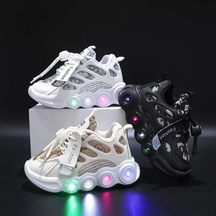 ⚽Ready Stock⚽ Led Lights Shoes Kids Shoes Boys Sneakers Waterproof Mesh  Shoes White Children Sport Running Girls Sneaker Brand TennisTrainers |  