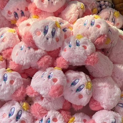 Wholesale Kirby Anime Plush School Bag Small Pendant Keychain Stuffed Cartoon 9cm Doll Birthday Cake Decorative Accessories