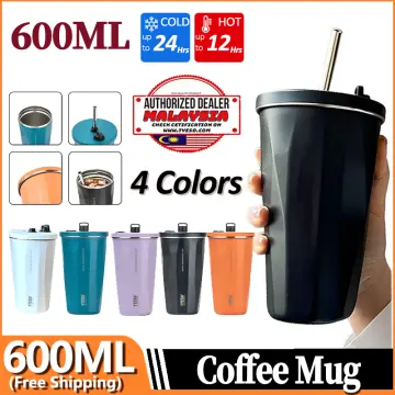 Tyeso Thermos Cup Tumbler Cup with Straw Vacuum Water Bottle Cool Ice