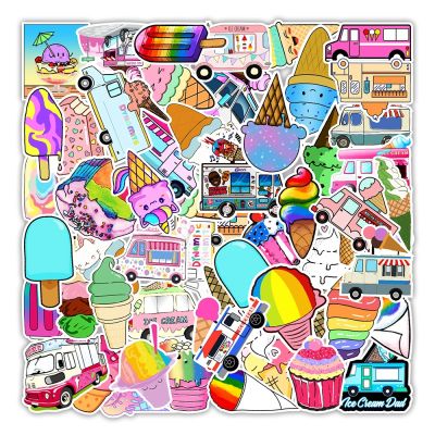 10/30/50PCS Summer Ice Cream Graffiti Stickers Mobile Phone Computer Hand Account Kettle Decoration Stickers Wholesale