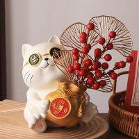 Lucky Cat Entrance Entrance Entrance Key Storage Decoration Living Room Home Decoration Housewarming New Home Making Fortune Red Fruit