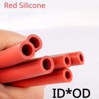 1Meter Red Silicone Rubber Hose Industrial Grade High Temp Resistant Silicone Pipe Tube Fuel Line Capillary Pipe Tube ID2-38mm