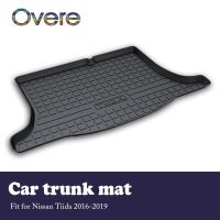 1Set Car Cargo rear trunk mat For Nissan Tiida 2016 2017 2018 2019 Car styling Anti-slip mat Waterproof carpet Rear Trunk Tray Cargo Boot Liner Mat Floor Protector Carpet Mud Kick Accessories