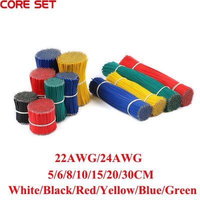 100Pcs 22AWG 24AWG Tin-Plated PCB Solder Cable 22AWG 5/6/8/10/15/20/30cm Jumper Wire Cable Tin Conductor Wires Connector Wire