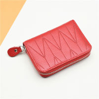【CW】Cow Leather Card Holder Wallet Womenmen Blackgreenpinkbrownbluered ANTI-RFID Credit Card Holder Case PU Leather Card Bag