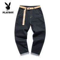 Playboy แฟชั่นของผู้ชายกางเกงยีนส์สไตล์ธุรกิจสไตล์คลาสสิกสบายๆยืดกางเกง Jean กางเกง Slim ชาย Denim กางเกง