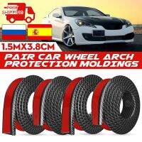 Universal Pair 1.5Mx3.8cm Rubber Car Mudguard Trim Wheel Arch Protection Moldings Carbon Black Wheel Protection Wheel Sticker