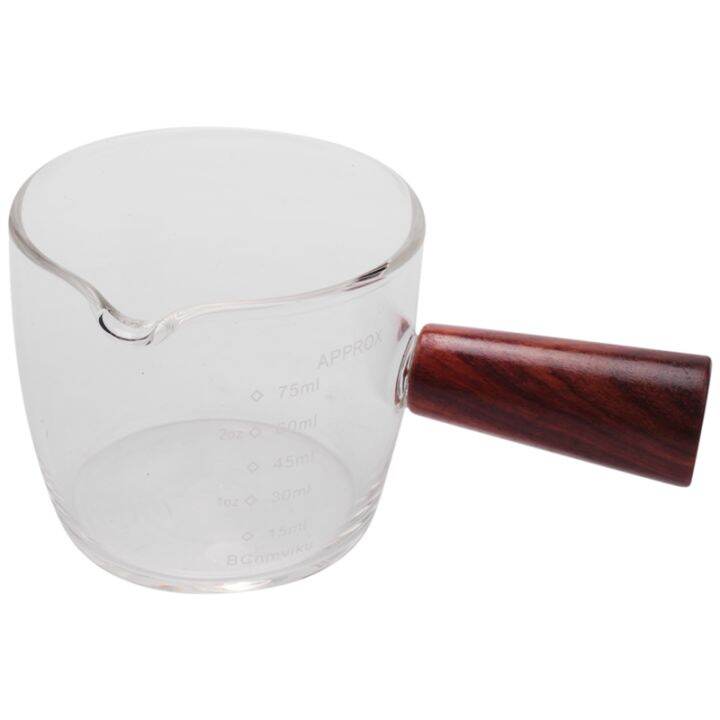 Glass Measuring Cup Espresso Shot Glass 75ML Triple Pitcher Barista