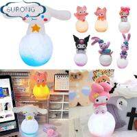 6URONGII เมโลดี้ ไฟกลางคืน LED Cinnamoroll เดสก์ท็อปกลางคืน การ์ตูนลายการ์ตูน โคมไฟข้างเตียง สำหรับเด็กๆ