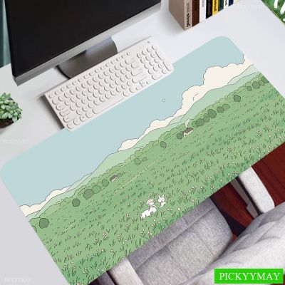 ♈☊▪ Cute Plant Grass Speed Locking Edge Large Natural Rubber Mouse Pad Waterproof Game Desk Mousepad Keyboard Cute Mat Mause Pad