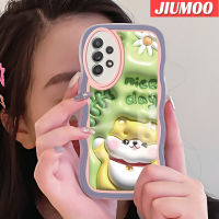 เคส JIUMOO สำหรับ Samsung Galaxy A52s 5G A52 4G A52 5G เคส3D แมวน่ารักลายคลื่นลูกรักเคสมือถือนิ่มกันกระแทก TPU ซิลิโคนแบบใสเคสป้องกันหัวกล้องรวมทั้งหมด