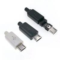 10ชิ้นซ็อกเก็ตปลั๊กตัวต่อประกอบ4ชิ้นประเภทไมโคร USB B ตัวผู้5pin