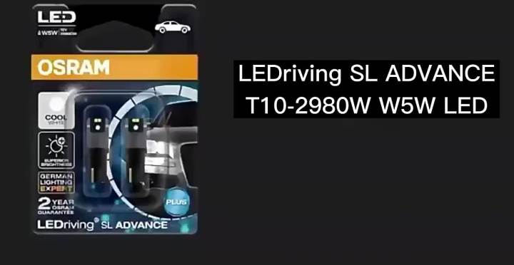 OSRAM LED T10 W5W Car Light Bulbs 194 168 LED 5W5 Interior Dome Reading  License Plate Signal Lamps 12V 6000K Super Bright Auto