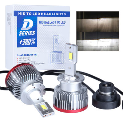 2ชิ้น D2S D3S Plug And Play LED หลอดไฟเปลี่ยนต้นฉบับ HID D1S D2R D4S D4R D5S D8S ในตัว C An BUS Led ไฟหน้า6000พัน15000LM