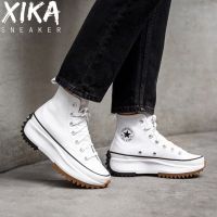 Ready  Run Star Hike Black and White Orange Purple Thick Bottom Raw Rubber High-top Canvas Shoes 166800C