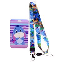 【LZ】 Disney Winnie Bear Eeyore Kids Sliding Card Case Lanyard ID Badge Holder Bus Pass Case Cover  Bank Credit Card Holder